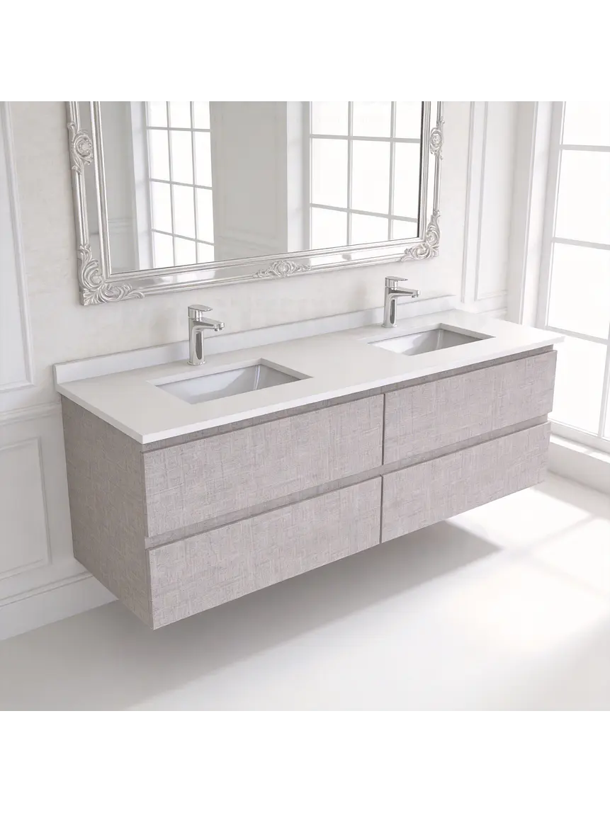 Mueble vanitorio Doble Aéreo  de 140 cm /  M5-1423 -DA / Notte 1