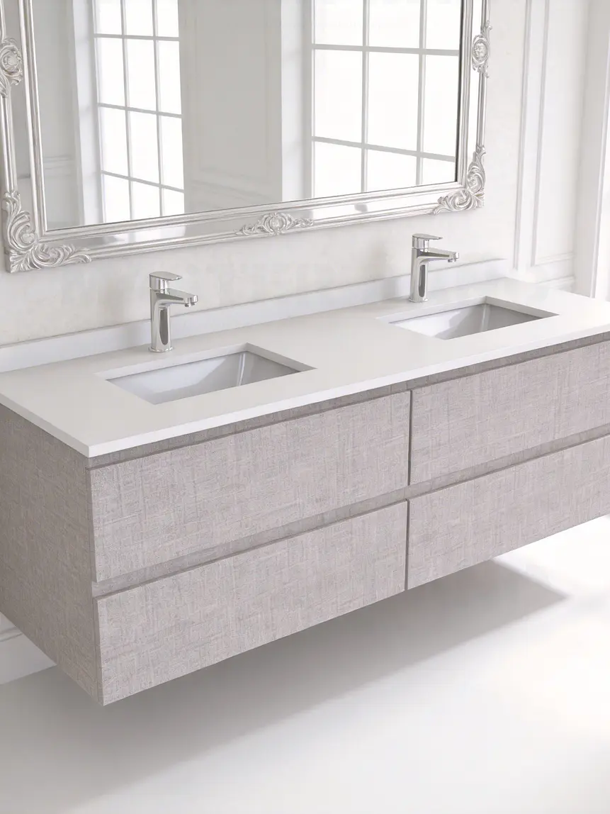 Mueble vanitorio Doble Aéreo  de 140 cm /  M5-1423 -DA / Notte 1