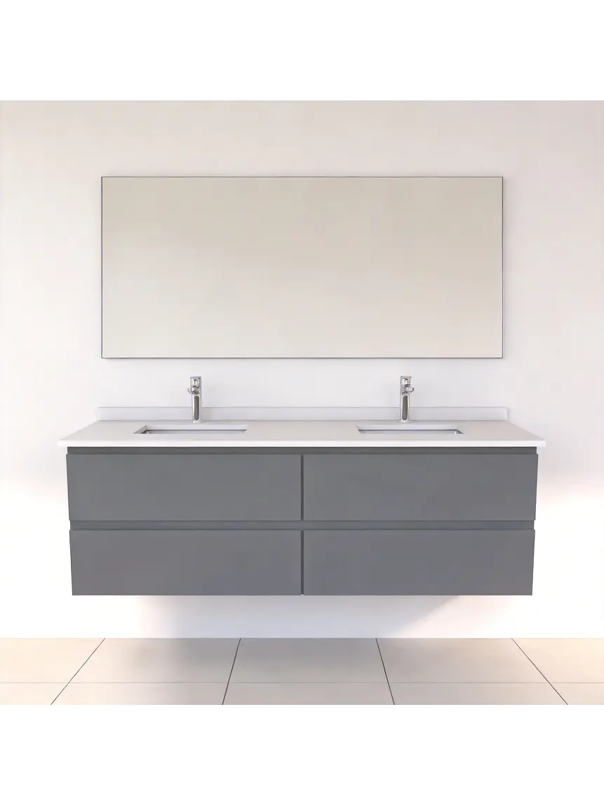 Mueble vanitorio Doble Aéreo  de 140 cm /  M5-1423 -DA / Grafito 1