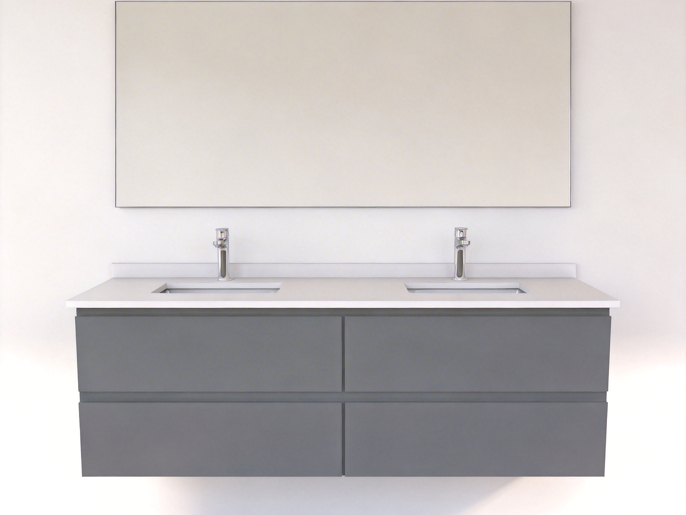 Mueble vanitorio Doble Aéreo  de 140 cm /  M5-1423 -DA / Grafito 1