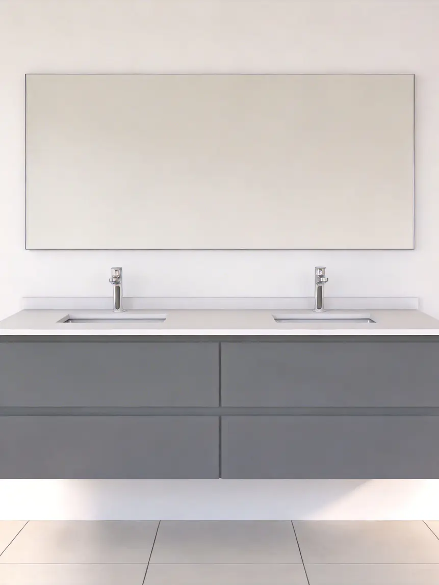 Mueble vanitorio Doble Aéreo  de 140 cm /  M5-1423 -DA / Grafito 1