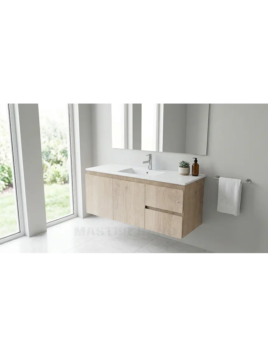 Mueble vanitorio aereo con cubierta de loza de 120 cm / M2-1201-A / Jerez 1