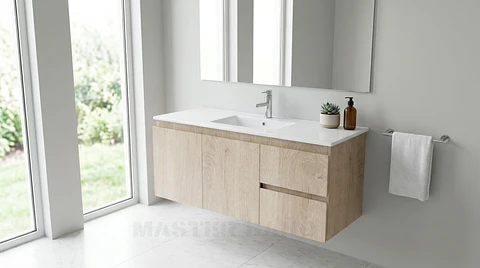 Mueble vanitorio aereo con cubierta de loza de 120 cm / M2-1201-A / Jerez