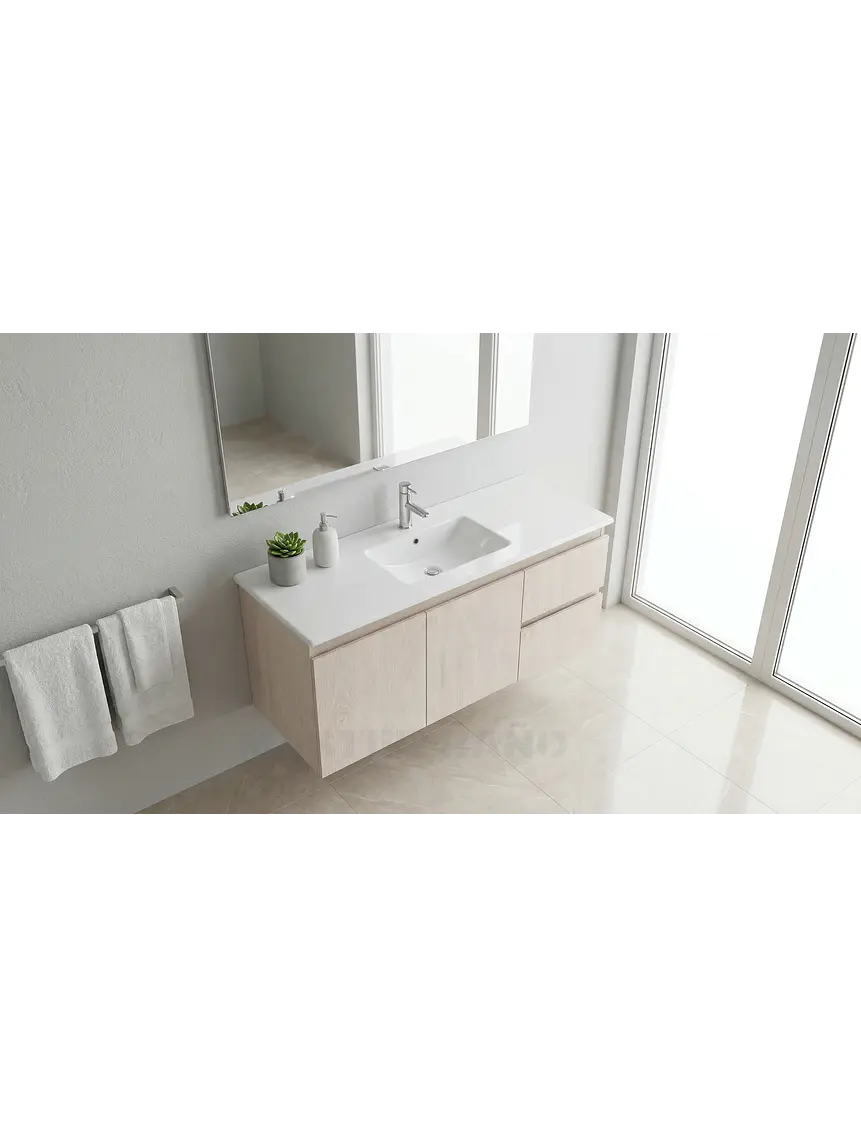 Mueble vanitorio aereo con cubierta de loza de 120 cm / M2-1201-A / Provenzal 1