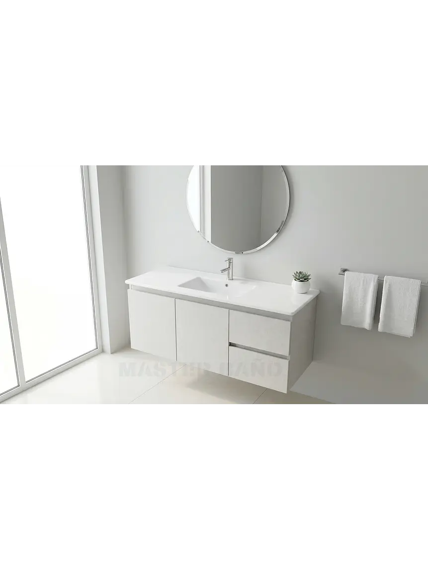 Mueble vanitorio aereo con cubierta de loza de 120 cm / M2-1201-A / Giorno 1