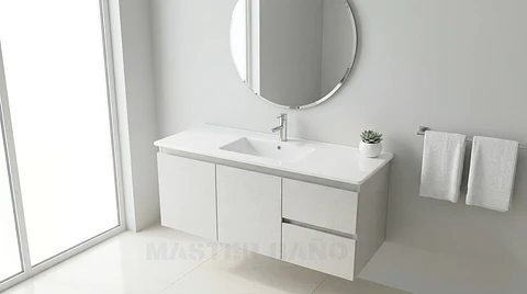 Mueble vanitorio aereo con cubierta de loza de 120 cm / M2-1201-A / Giorno