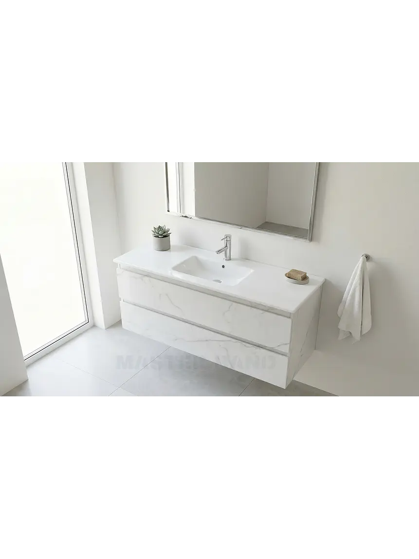 Mueble vanitorio aereo con cubierta de loza de 120 cm / M3-1201-A / Marmara 1