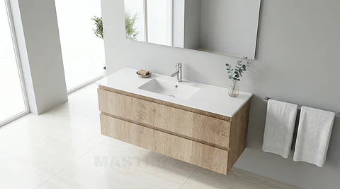 Mueble vanitorio aereo con cubierta de loza de 120 cm / M3-1201-A / Jerez