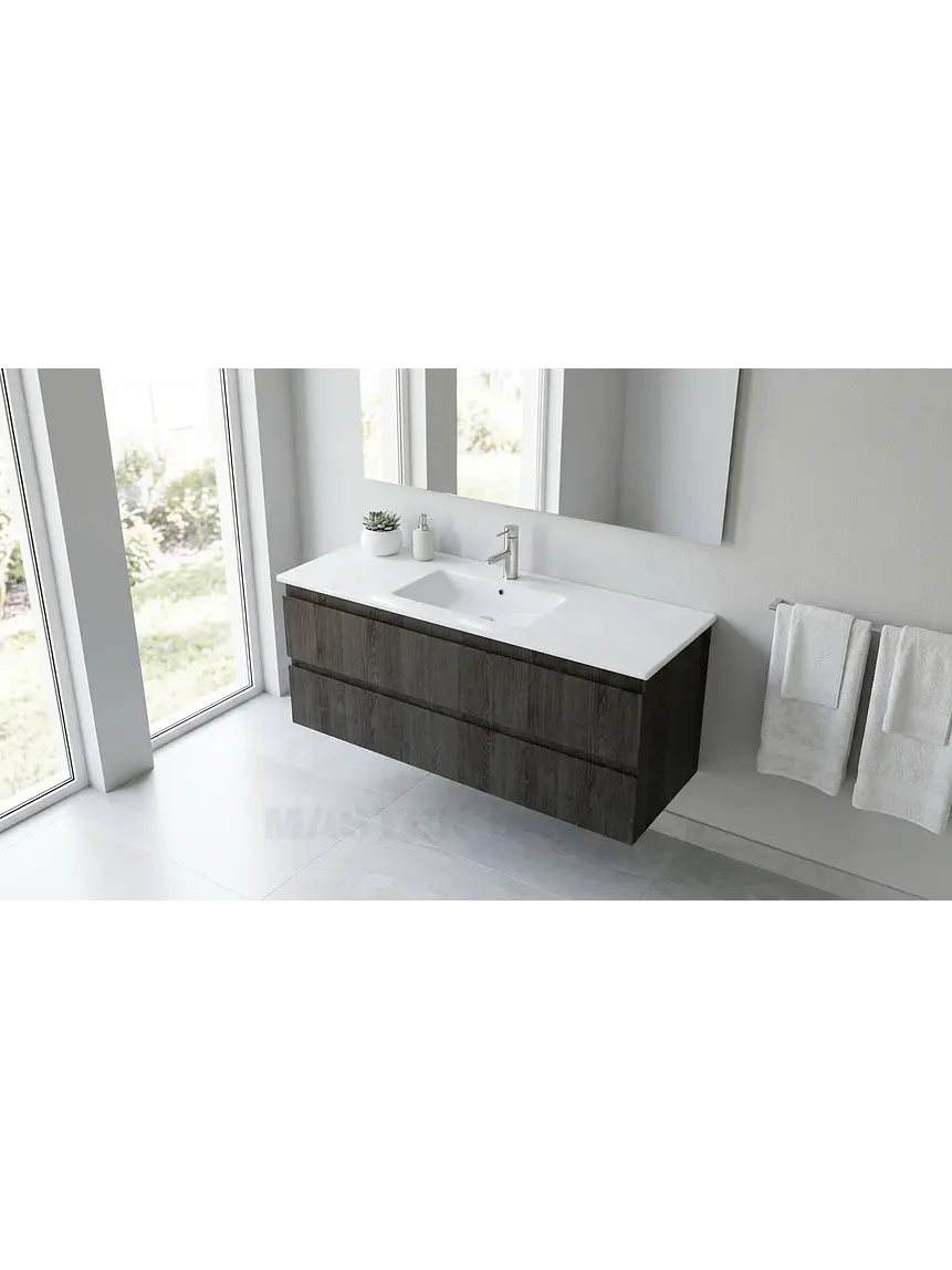 Mueble vanitorio aereo con cubierta de loza de 120 cm / M3-1201-A / Espresso 1