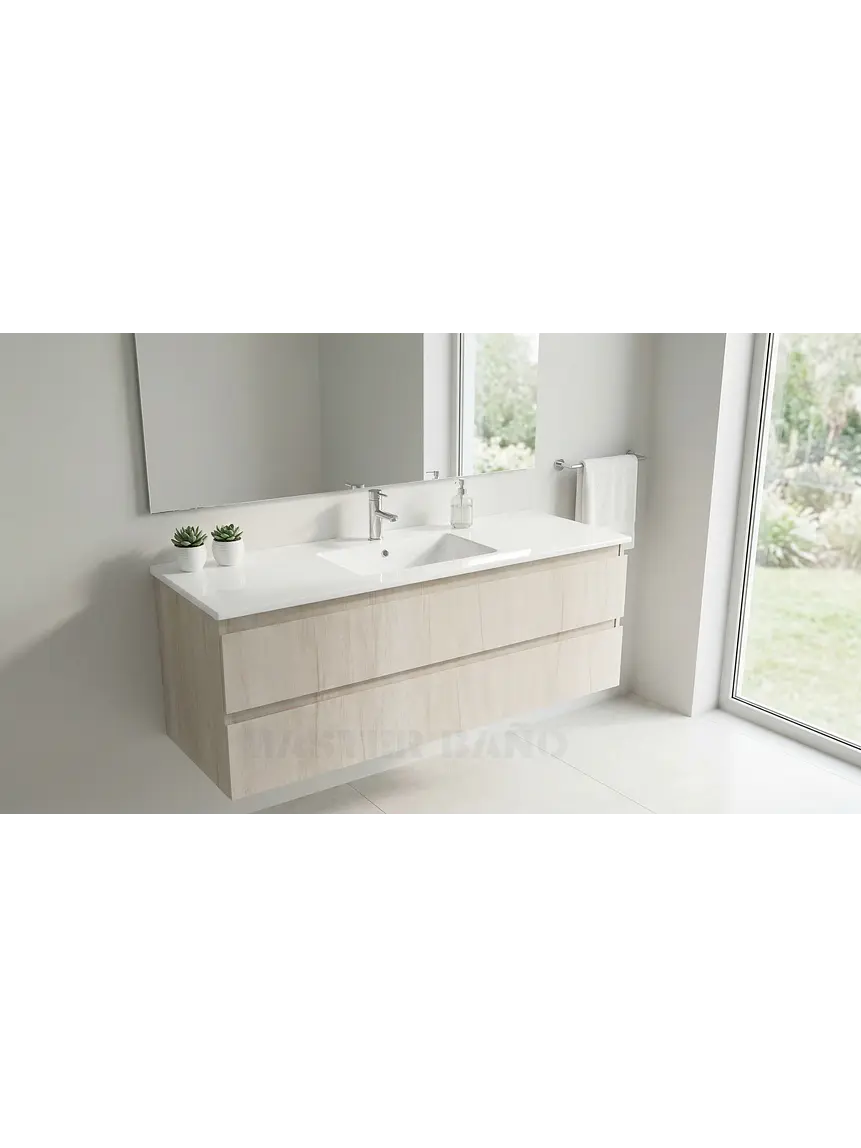 Mueble vanitorio aereo con cubierta de loza de 120 cm / M3-1201-A / Toscana 1