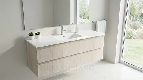 Mueble vanitorio aereo con cubierta de loza de 120 cm / M3-1201-A / Toscana