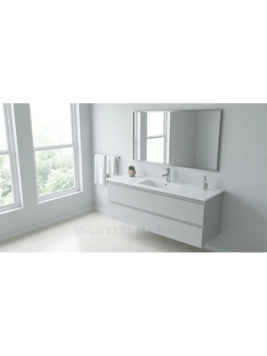 Mueble vanitorio aereo con cubierta de loza de 120 cm / M3-1201-A / Giorno 1