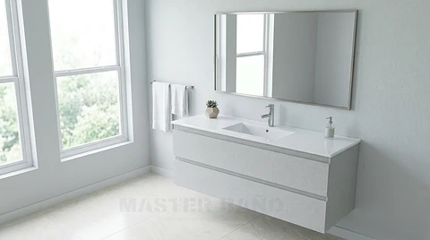 Mueble vanitorio aereo con cubierta de loza de 120 cm / M3-1201-A / Giorno