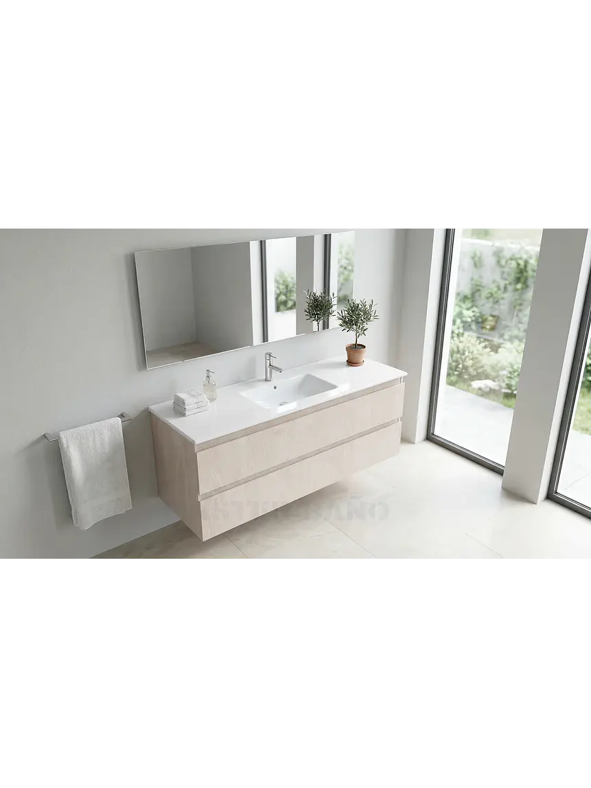 Mueble vanitorio aereo con cubierta de loza de 120 cm / M3-1201-A / Provenzal 1