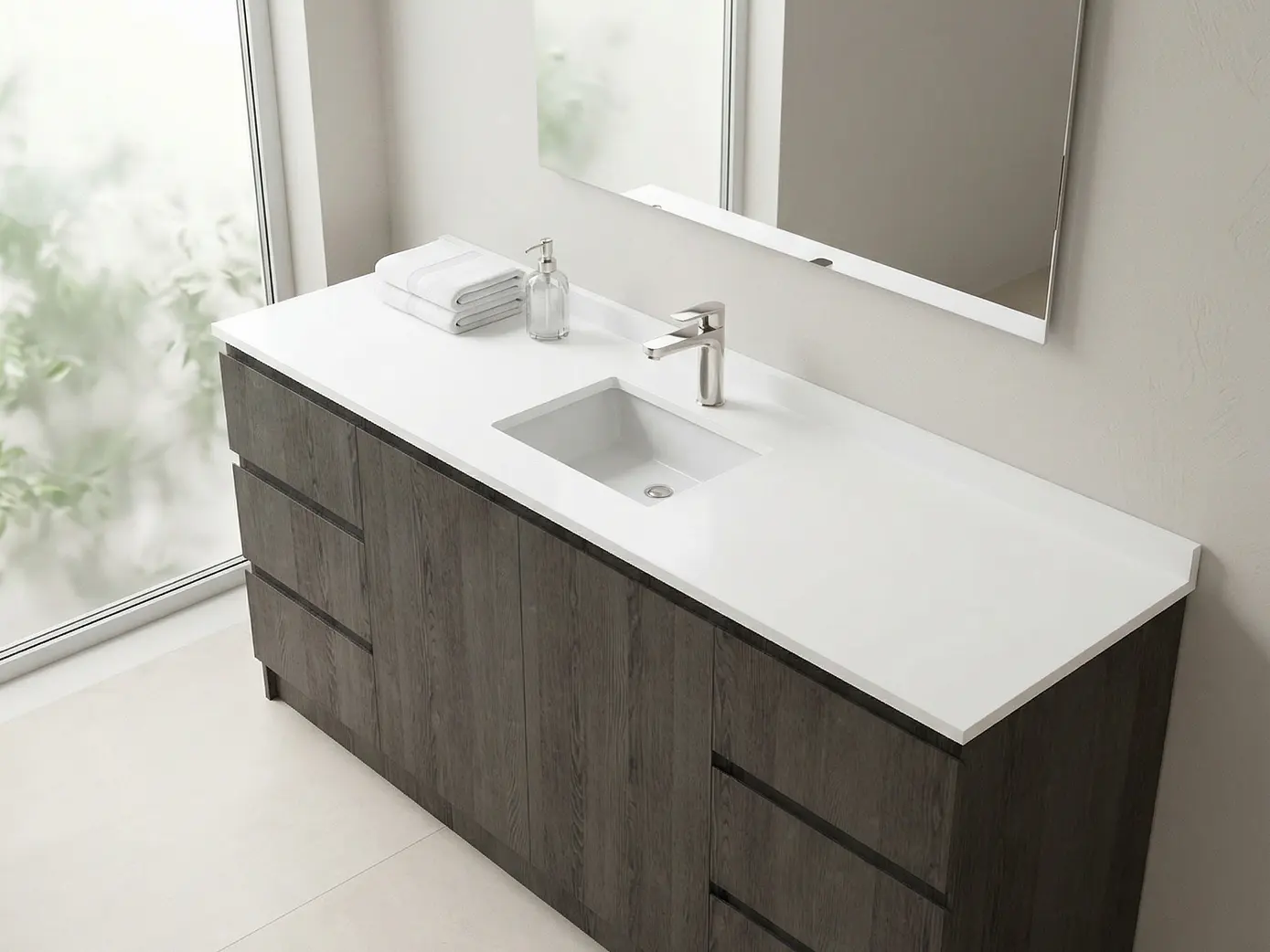 Mueble vanitorio simple al piso de 180 cm / M2-1838 / Espresso 1