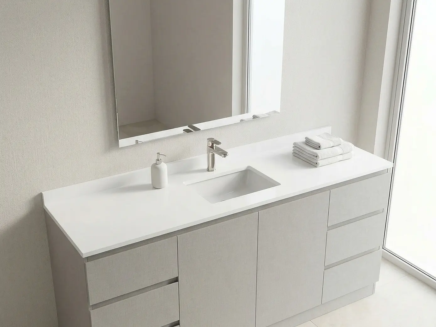 Mueble vanitorio simple al piso de 180 cm / M2-1838 / Giorno 1