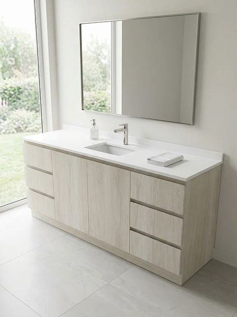Mueble vanitorio simple al piso de 190cm / M2-1938 / Toscana