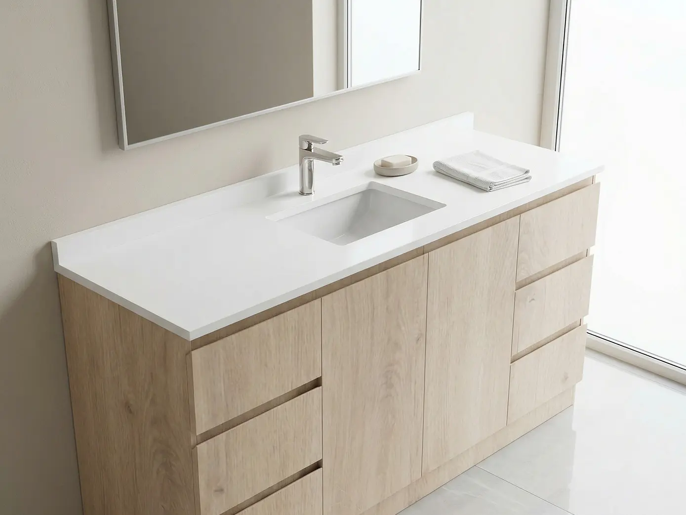 Mueble vanitorio simple al piso de 170 cm / M2-1738 / Jerez 1