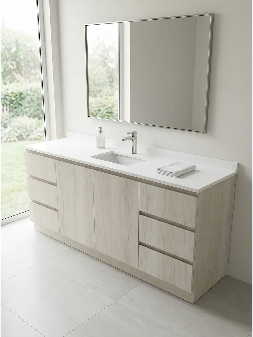 Mueble vanitorio simple al piso de 160 cm / M2-1638 / Toscana 1