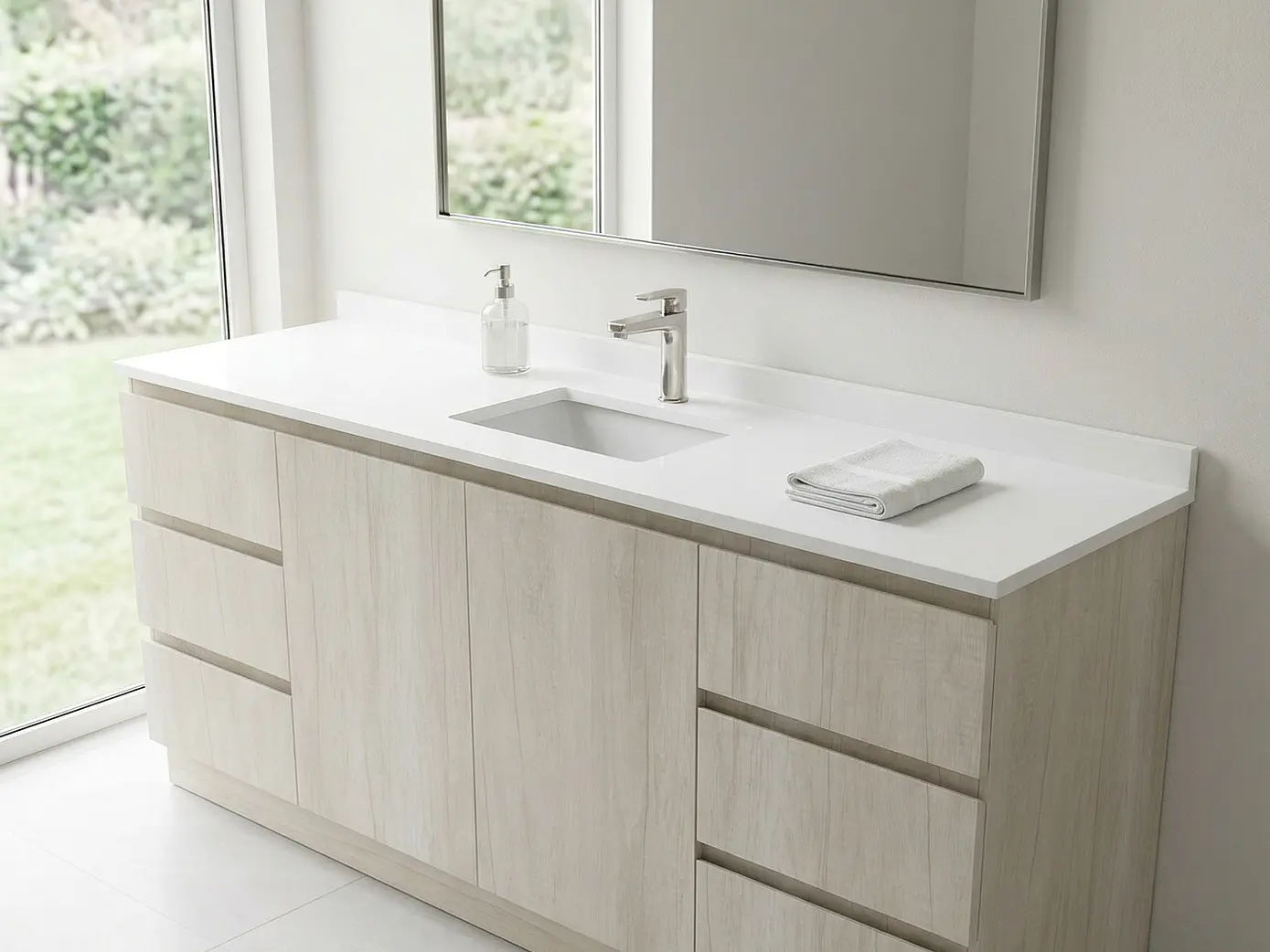 Mueble vanitorio simple al piso de 160 cm / M2-1638 / Toscana 1