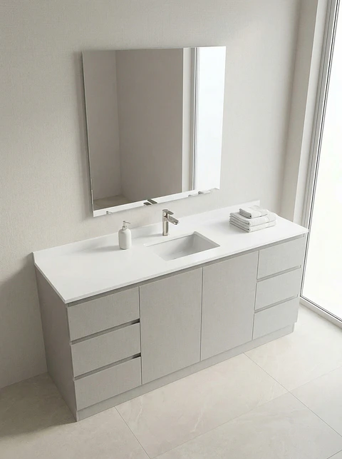 Mueble vanitorio simple al piso de 160 cm / M2-1638 / Giorno