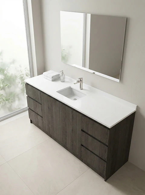 Mueble vanitorio simple al piso de 160 cm / M2-1638 / Espresso