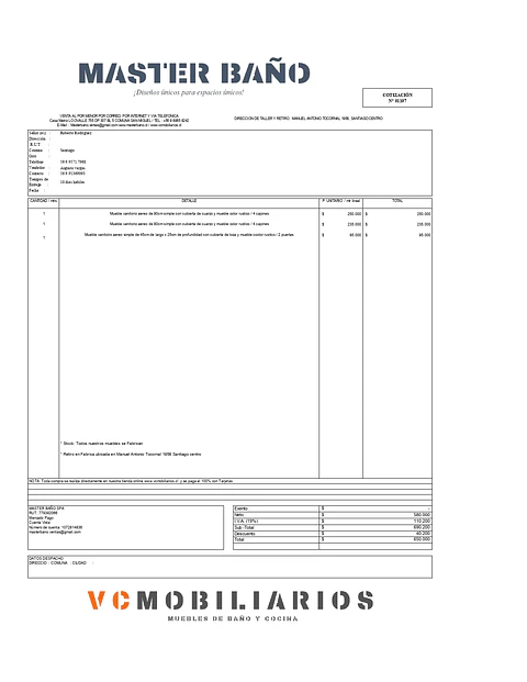 Cotizacion VC-001107