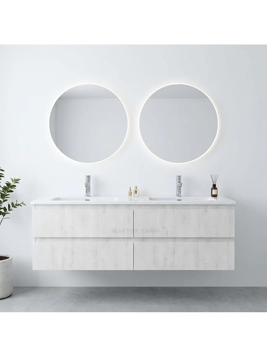 Mueble vanitorio Doble Aéreo  de 120 cm con cubierta de loza / M3 1