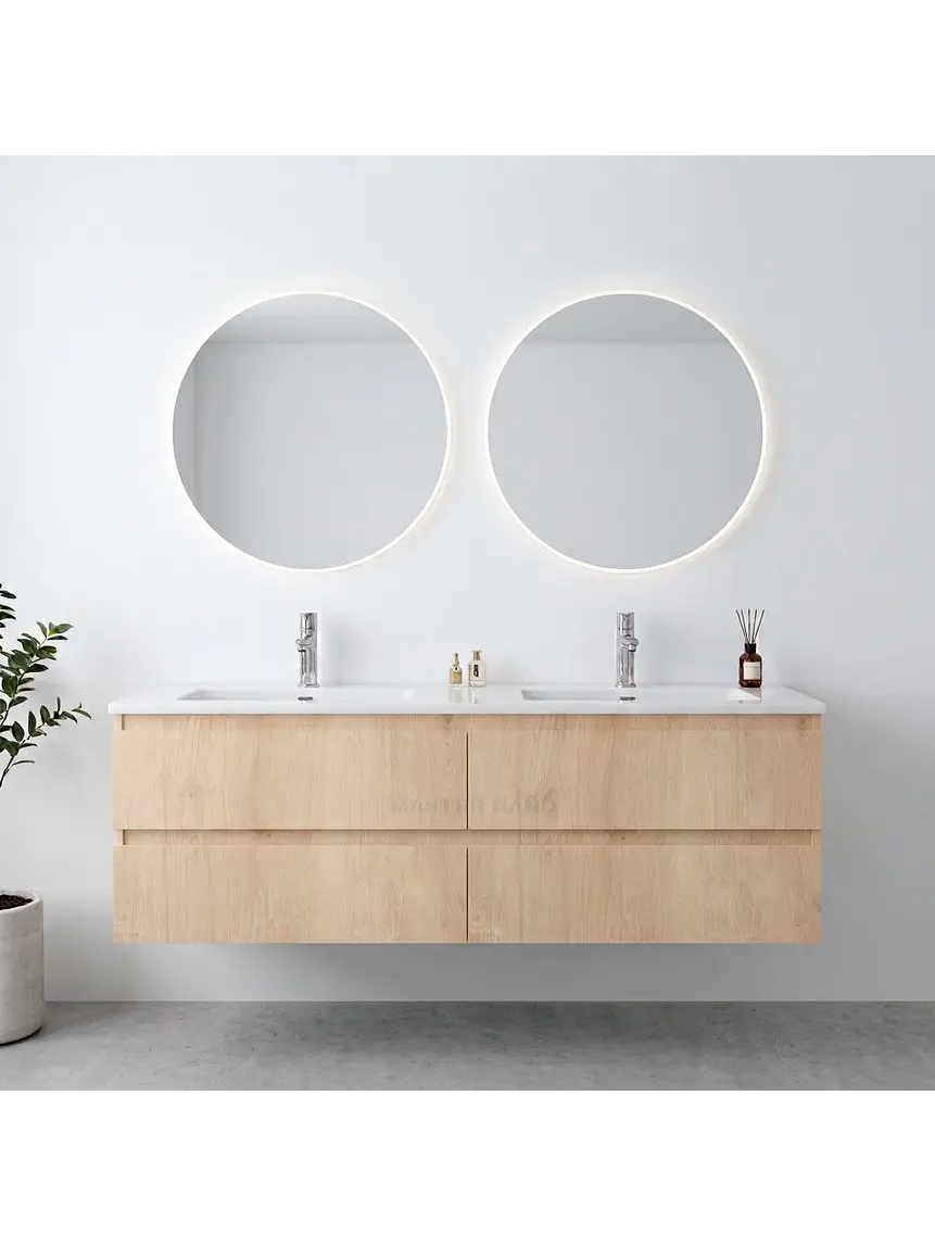 Mueble vanitorio Doble Aéreo  de 120 cm con cubierta de loza / M3 5