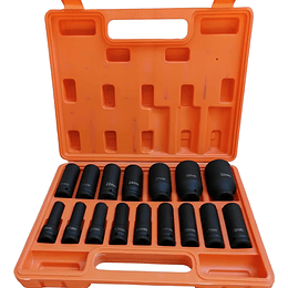 Juego Kit Set Dados De Impacto 1/2, 16 Piezas De 10 A 32 Mm