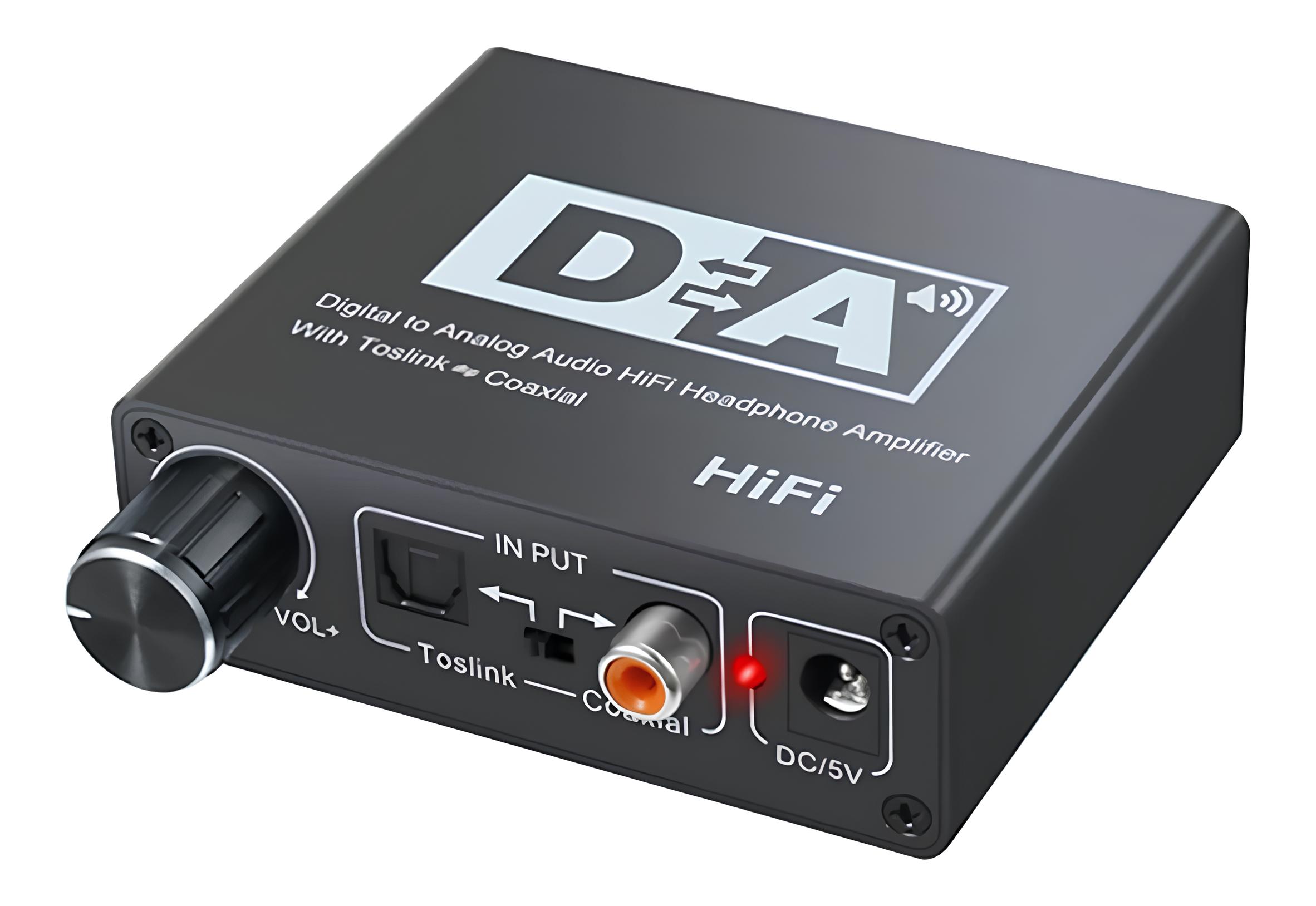 Conversor De Audio Digital Hifi Óptico A Rca Y 3.5mm 192khz