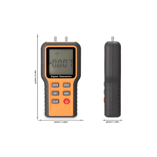 Manómetro Digital Presión De Aire Tubos