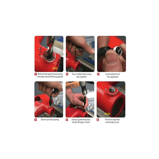 Kit 131 Insertos Helicoil Reparacion Hilos Dañados