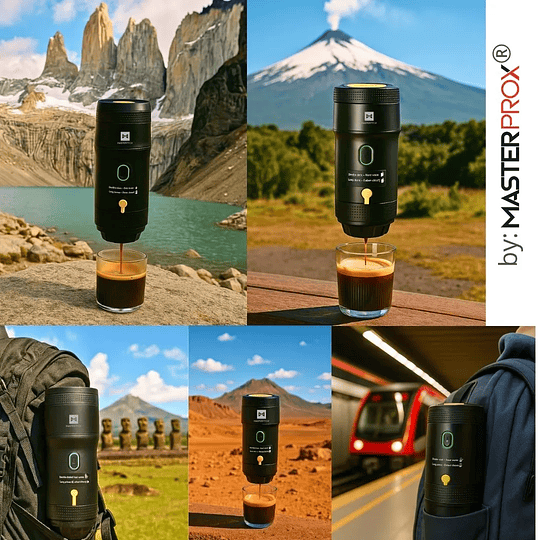 Cafetera Portátil Espresso Premium 7500mah Recargable Compatible Cápsulas Y Café Molido 3 En 1 Original 2.0 By Master Prox®