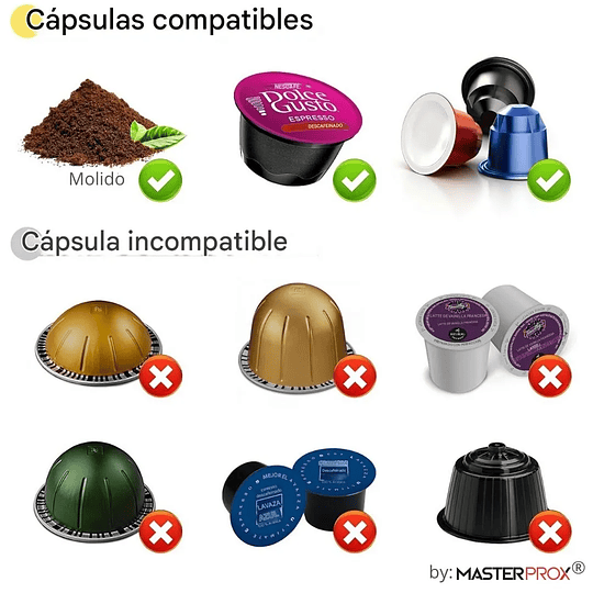 Cafetera Portátil Espresso Premium 7500mah Recargable Compatible Cápsulas Y Café Molido 3 En 1 Original 2.0 By Master Prox®