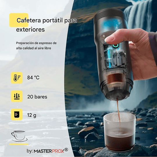 Cafetera Portátil Espresso Premium 7500mah Recargable Compatible Cápsulas Y Café Molido 3 En 1 Original 2.0 By Master Prox®