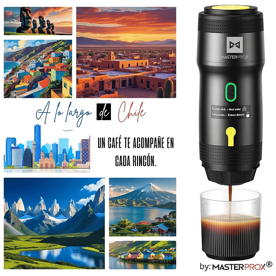 Cafetera Portátil Espresso Premium 7500mah Recargable Compatible Cápsulas Y Café Molido 3 En 1 Original 2.0 By Master Prox®