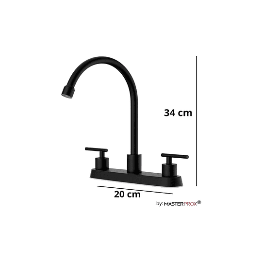 Llave Combinacion Lavaplatos Acero Inoxidable Sus304 Premium Negra