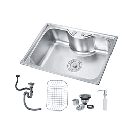 Lavaplatos Simple Empotrado Qatar Shop Acero Inoxidable 79x48 cm Brillante