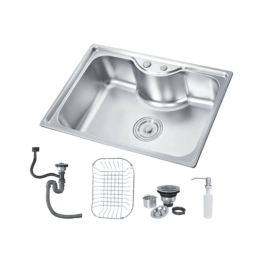 Lavaplatos Simple Empotrado Qatar Shop Acero Inoxidable 79x48 cm Brillante