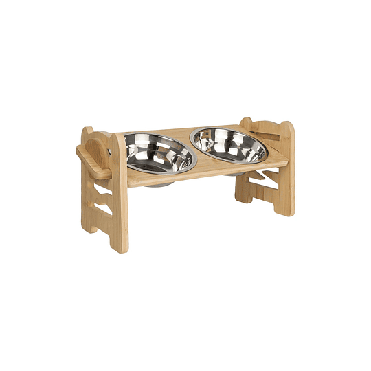 Comedero Y Bebedero Para Mascotas Madera Inclinación Y Altura Ajustable Perros Y Gatos