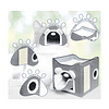 Cama Casa Para Gato Mascota Plegable Con Rascador Juguete Color Gris