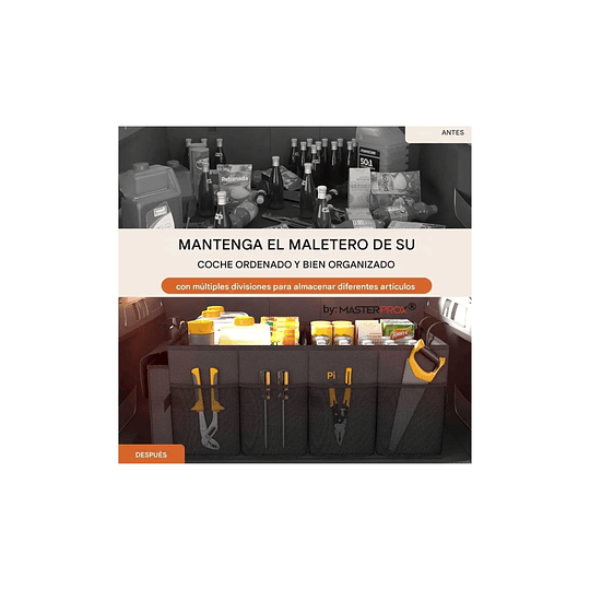 Organizador De Maletero Plegable Premium 3 Compartimientos Para Auto Suv Y Camioneta