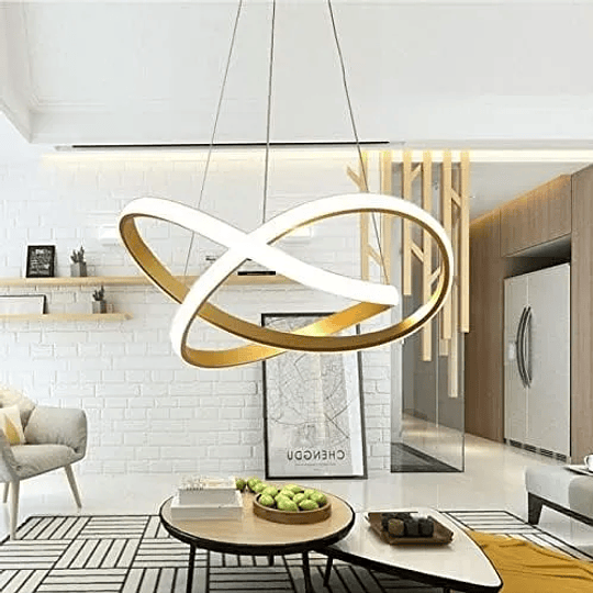 Lampara Led Colgante Moderna 3 En 1 Calida Fria Y Neutra 03 Estructura Dorado
