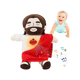 Peluche De Jesús Que Respiras Con Música Y Luces Peluche De Jesus Que Respira, Nuevo Jesús Peluches Para La Ansiedad, 4 Modos, Volumen Ajustable, Suave Dios De Muñeco Para Dormir, Con Música Y Luces