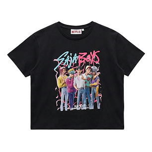 T-shirt Infantil Saja Boys K-Pop Demon Hunters 100% Algodão (6-14 anos)