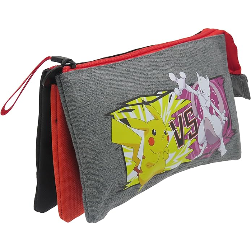 Estojo Pokémon Battle Triplo com Fecho 21cm 2