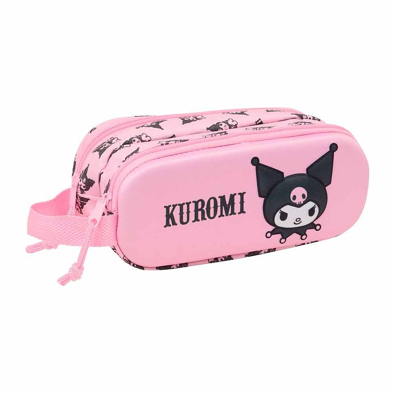 Estojo 3D Kuromi Hello Kitty Duplo com Fecho 21cm 1