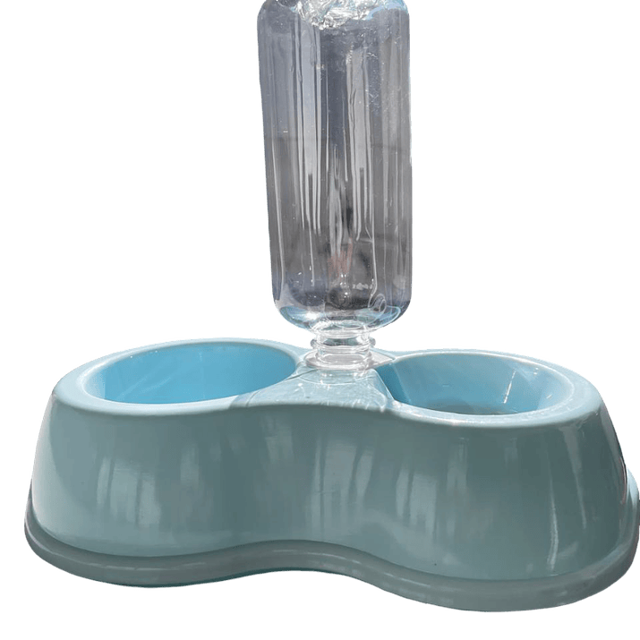Comedero Bebedero Celeste con Dispensador de Agua  1