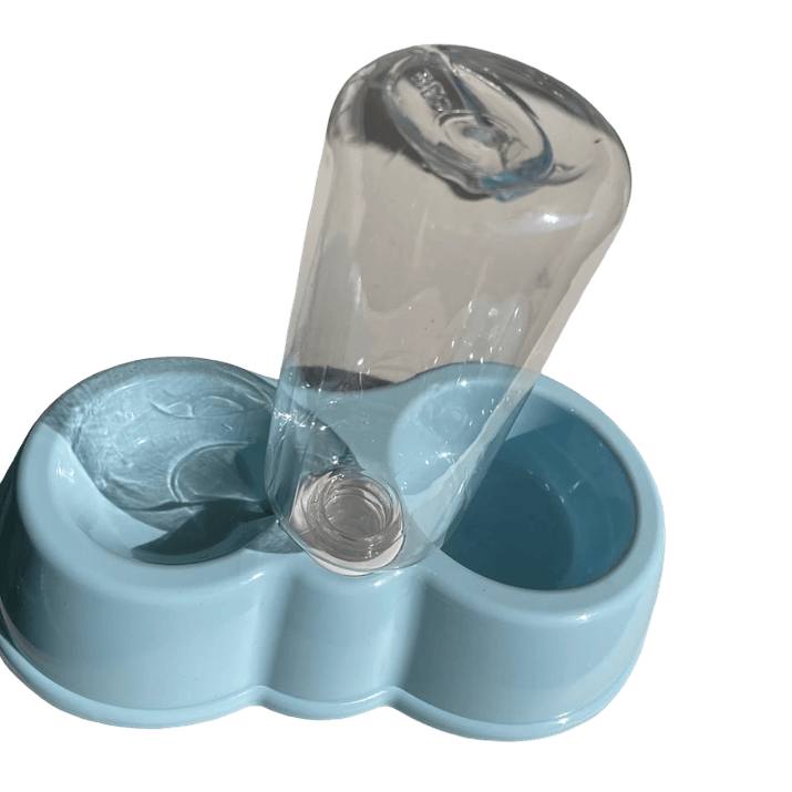 Comedero Bebedero Celeste con Dispensador de Agua  2